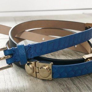 J crew leather color block skinny belt